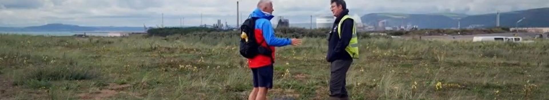 Derek Brockway and Barry Stewart at Port Talbot steelworks