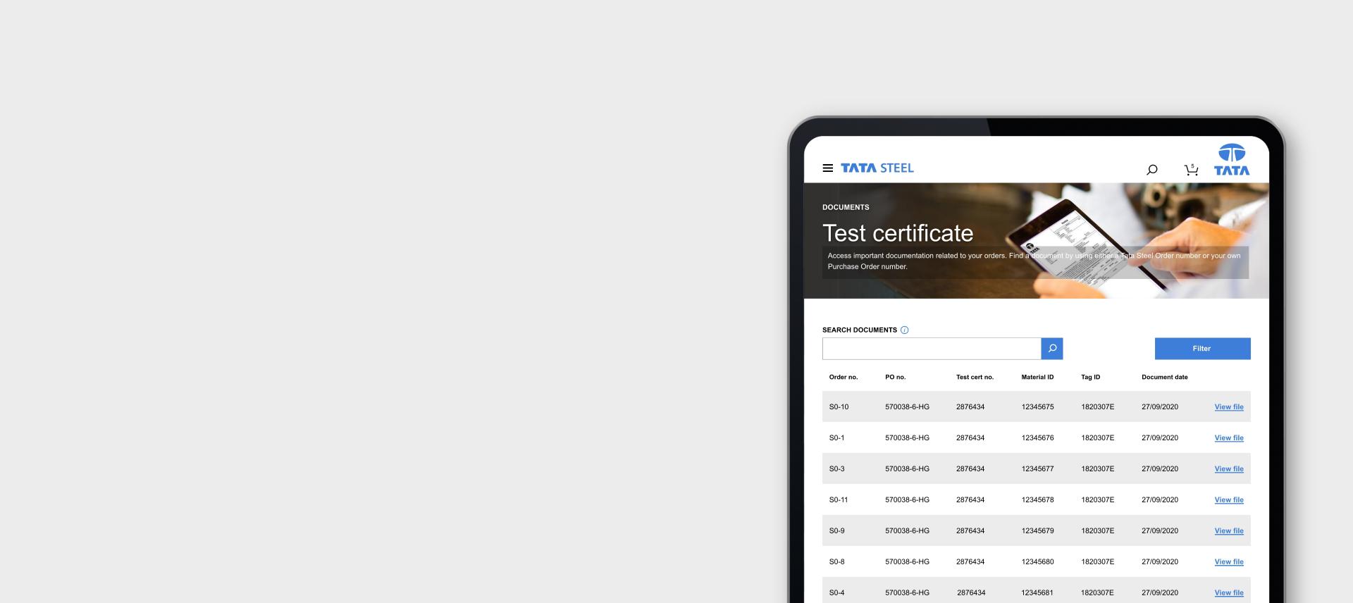 Test certificates