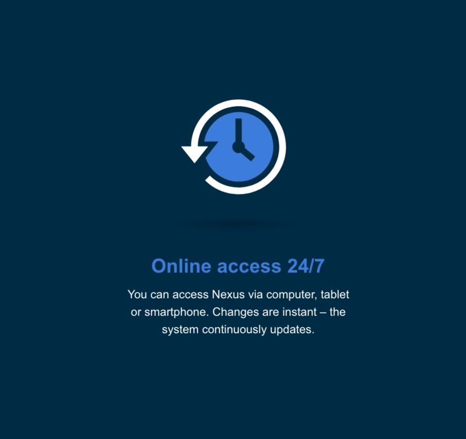Online access 24/7 Online access 24/7