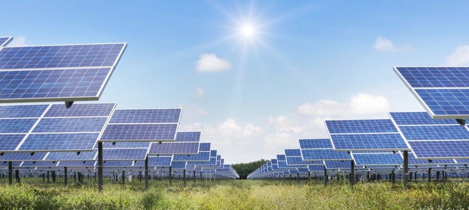 Solar power farm generating renewable energy