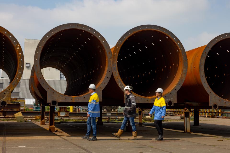Tata Steel Hyperloop tubes on site at Mercon