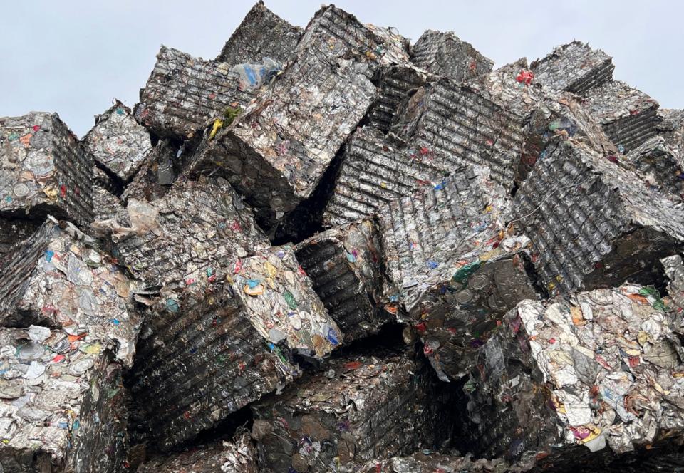Pile of scrap packaging materials