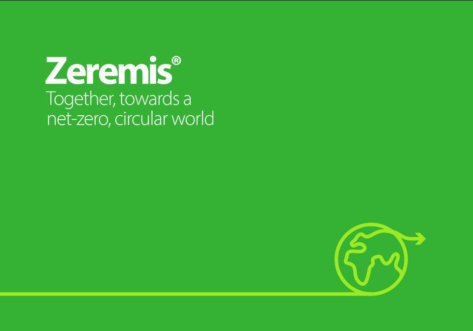 Green visuals with Zeremis logo and ad text
