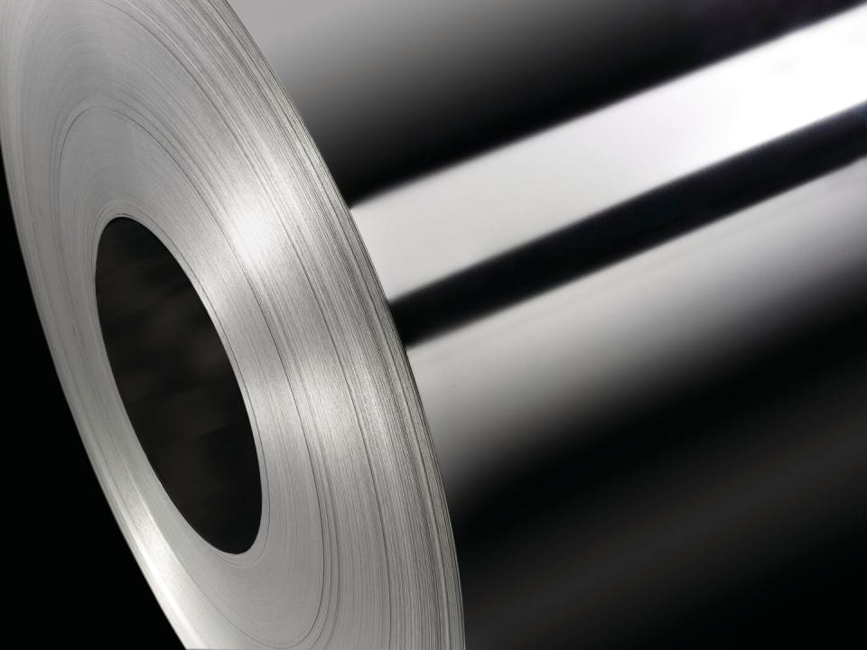 Steel coil showing trivalent chromium-coating technology